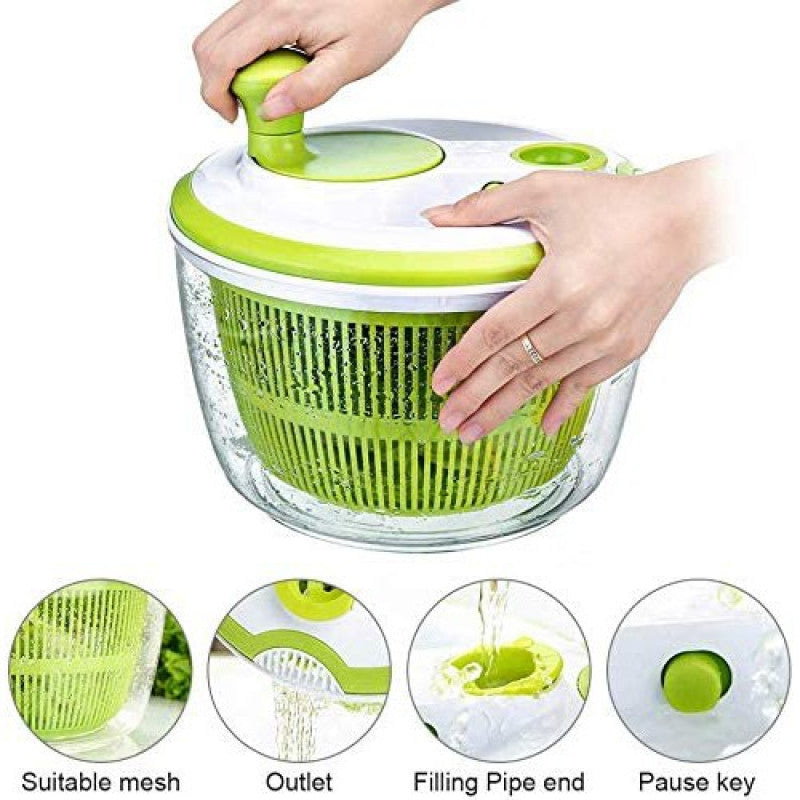 ODOROKU Salad Spinner Large Multifunction 5L Design BPA Free Large Capacity Drain Water Salad Bowl Vegetables Spin - ODOROKU