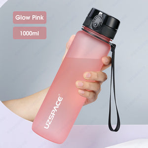 ODOROKU Neon Frosted BPA Free Water Bottle 500ml 1000ml 1 Litre USA Tritan Food Grade Material Easy One-Hand Opening Cover Leak-proof Safety Lock Nylong Strap Ideal for Outdoor Sports Exercise Cycling Tritan Water Bottle - ODOROKU