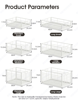 ODOROKU Stackable Metal Basket Organizer with Handles Storage Baskets Large Metal Wire Baskets Pantry Organization and Storage with Handles Freezer Organizer Bins for Pantry Kitchen Shelf Laundry Cabinets Garage - ODOROKU