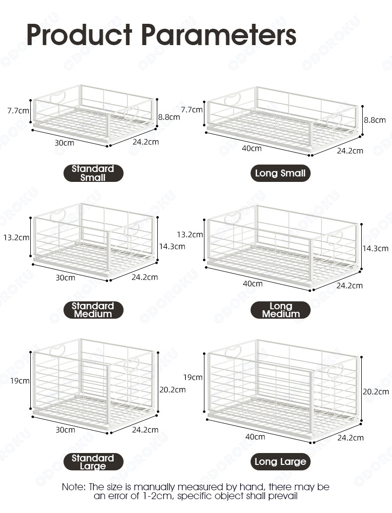 ODOROKU Stackable Metal Basket Organizer with Handles Storage Baskets Large Metal Wire Baskets Pantry Organization and Storage with Handles Freezer Organizer Bins for Pantry Kitchen Shelf Laundry Cabinets Garage - ODOROKU