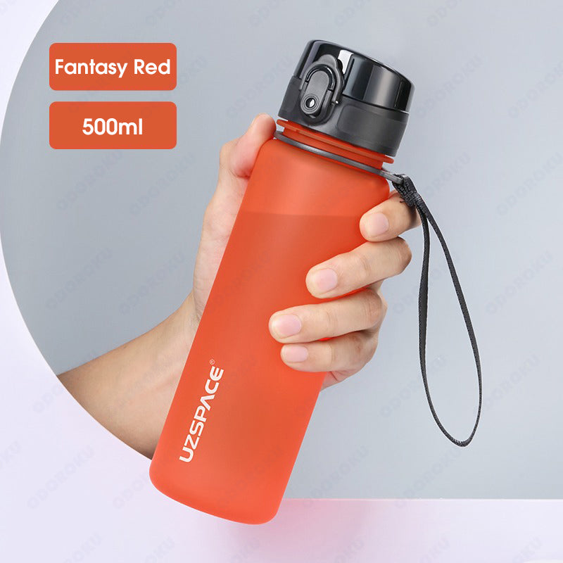 ODOROKU Neon Frosted BPA Free Water Bottle 500ml 1000ml 1 Litre USA Tritan Food Grade Material Easy One-Hand Opening Cover Leak-proof Safety Lock Nylong Strap Ideal for Outdoor Sports Exercise Cycling Tritan Water Bottle - ODOROKU