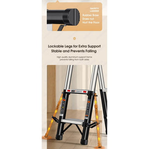 ODOROKU 6 Legs Household Aluminum Telescopic Ladder Extension Multi-Purpose Ladder Base Support Lightweight and Space Saving - ODOROKU