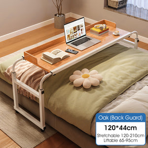 ODOROKU Adjustable Overbed Table with Wheels Over the Bed Desk Over Bed Desk Study Table Work Table King Queen Bed Table Overbed Laptop Table Workstation Over Bed Table with Wheels Black White - ODOROKU