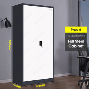 ODOROKU Black & White Office Metal Storage Cabinets High Steel Swing Door with Lockable Steel Storage Cabinet with Doors and Shelves Office Cabinet for Home Office Garage Classroom Bookshelf Home Cabinet - ODOROKU