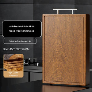 ODOROKU Thick Black Gold Solid Wood Chopping Board with Handle South America Imported Sandalwood For Chopping Meat Bone Vegetable Fruits Natural Wood Butcher Block Thich Hard Heavy Duty Cutting Board for Kitchen - ODOROKU