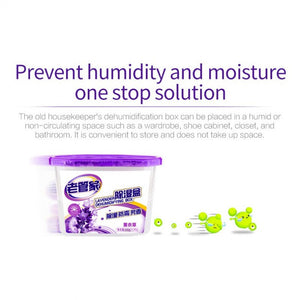 ODOROKU Lavender Dehumidifier Moisture Absorber 230g Dehumidifier Box Use at Bookcase Bedroom Shoe cabinet Bathroom - ODOROKU