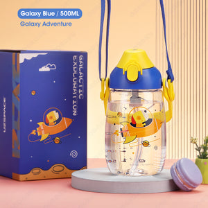 ODOROKU Kids & Baby Water Bottle Tritan Material with Sippy Straw and Removable Strap BPA Free Portable Water Bottle Large Handle and Water Level Scale Leakproof Lock 500/680/730/1500ml - ODOROKU