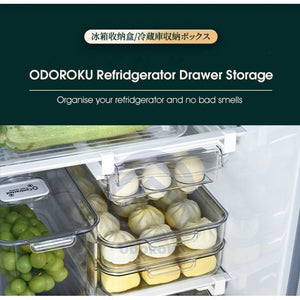 ODOROKU Refrigerator Hanging Drawer Storage Box Retractable Extendable Pull Out Drawer Food Fruit Storage Egg Box Tray - ODOROKU