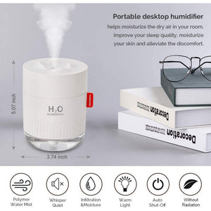 ODOROKU 500ml Mini Portable Humidifier Snow Mountain Night Light Car Air Humidifier USB Rechargeable For Room - ODOROKU