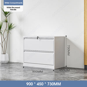 ODOROKU 2/3/4 Tiers Vertical Steel Metal File Office Cabinet Storage Drawer With Lock Office Sliding Pull Out Aesthetic Smooth Drawers Box Convenient Recessed Handle & Finger Pull High Capacity Heavy Duty Strong Load Bearing For A4 Size Files Letters - ODOROKU