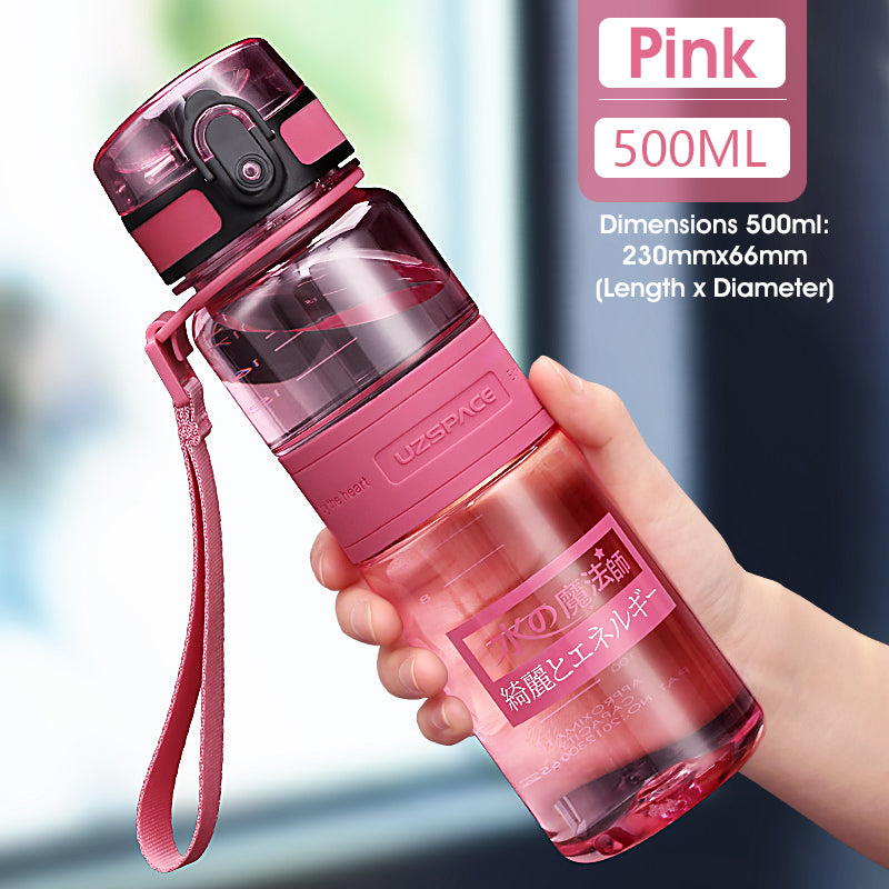 ODOROKU BPA Free Water Bottle 500ml/1000ml USA Tritan Food Grade Material Easy One-Hand Opening Cover Leak-proof - ODOROKU