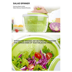 ODOROKU Salad Spinner Large Multifunction 5L Design BPA Free Large Capacity Drain Water Salad Bowl Vegetables Spin - ODOROKU