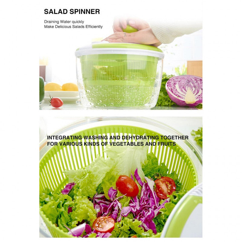 ODOROKU Salad Spinner Large Multifunction 5L Design BPA Free Large Capacity Drain Water Salad Bowl Vegetables Spin - ODOROKU