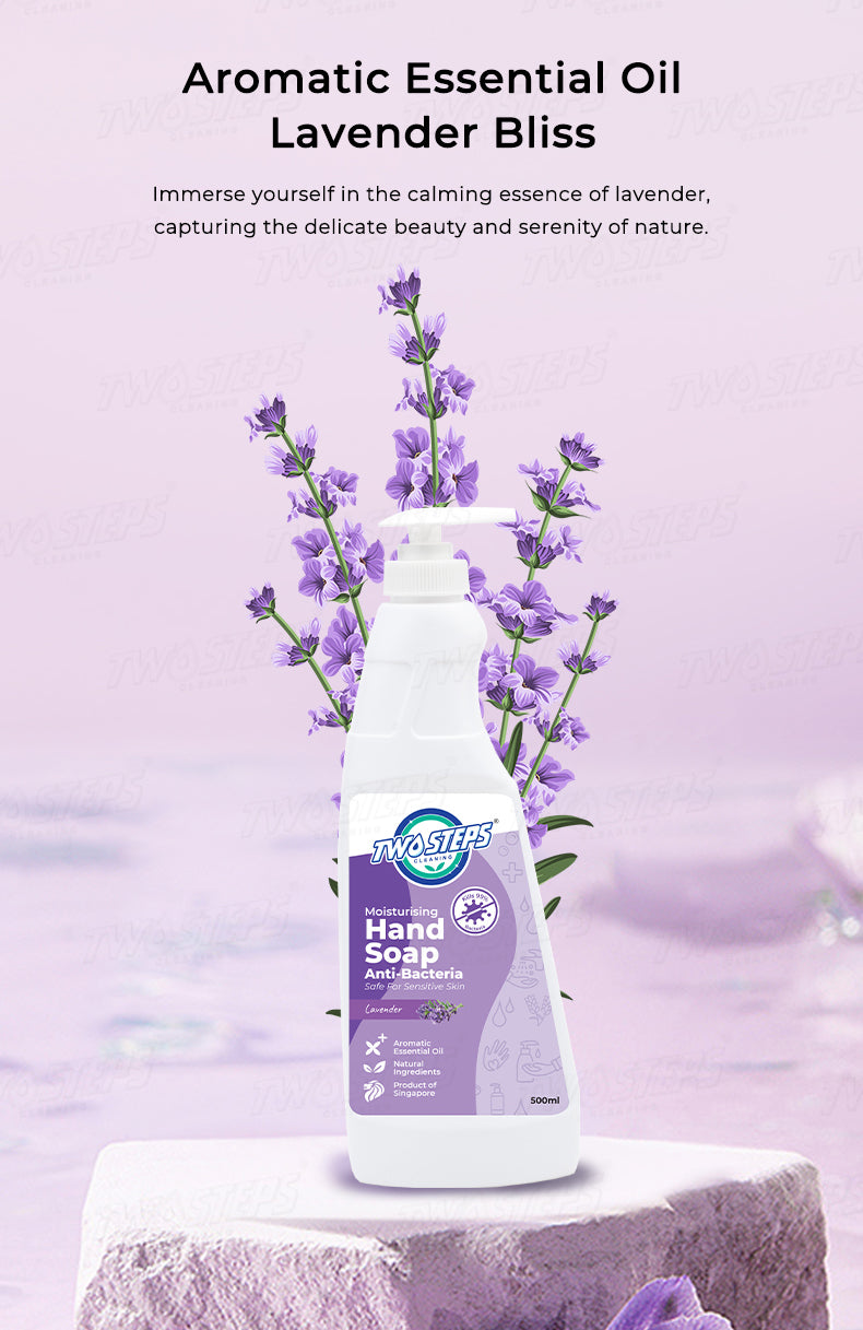 ODOROKU x Two Steps Cleaning Hand Soap 500ml / 5 Litre - Lavender Made with Essential Oils Moisturizing for Hands Biodegradable Formula - ODOROKU