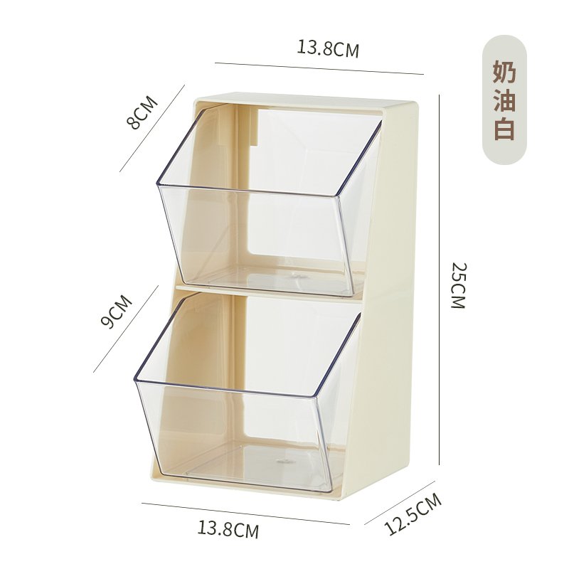 ODOROKU 2 Tiers Coffee Pods Storage Drawer Containers Box Organizer Pantry Organizer Coffee Capsule Holder Creamer Sugar Plastic Desk Organizer Box Tea Bag Organizer Kitchen Tabletop - ODOROKU