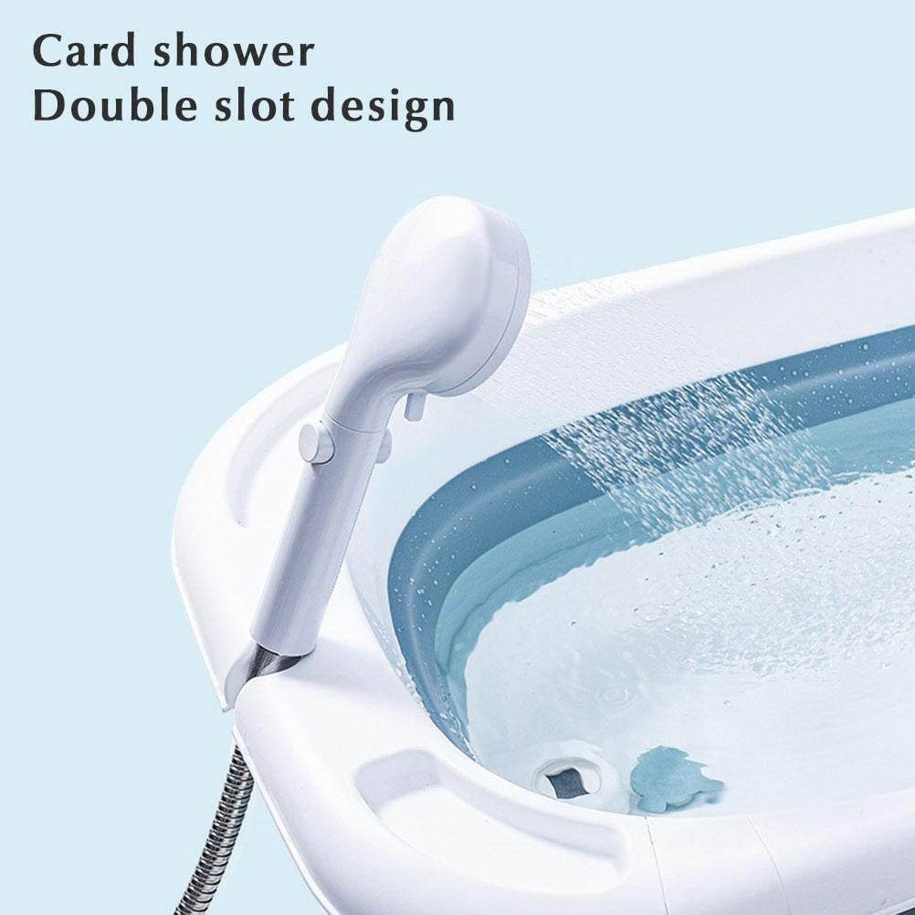 ODOROKU BPA FREE Baby Foldable Bath Tub FREE Anti-Slip Cushion Travel Folding Temperature Sensor Baby Floating Mat Anti Slip New Style Baby Folding Bath Tub Infant Collapsible Portable Shower Basin, Space Saving Plastic Newborn Folding Bath Tub Basin - ODOROKU