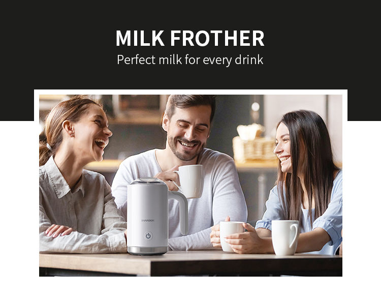 ODOROKU 3 in 1 Electric Milk Frother with Handle Milk Foam for Hot and Cold Milk Hot Chocolate Latte Cappuccino Portable Milk Frother Foam Maker - ODOROKU