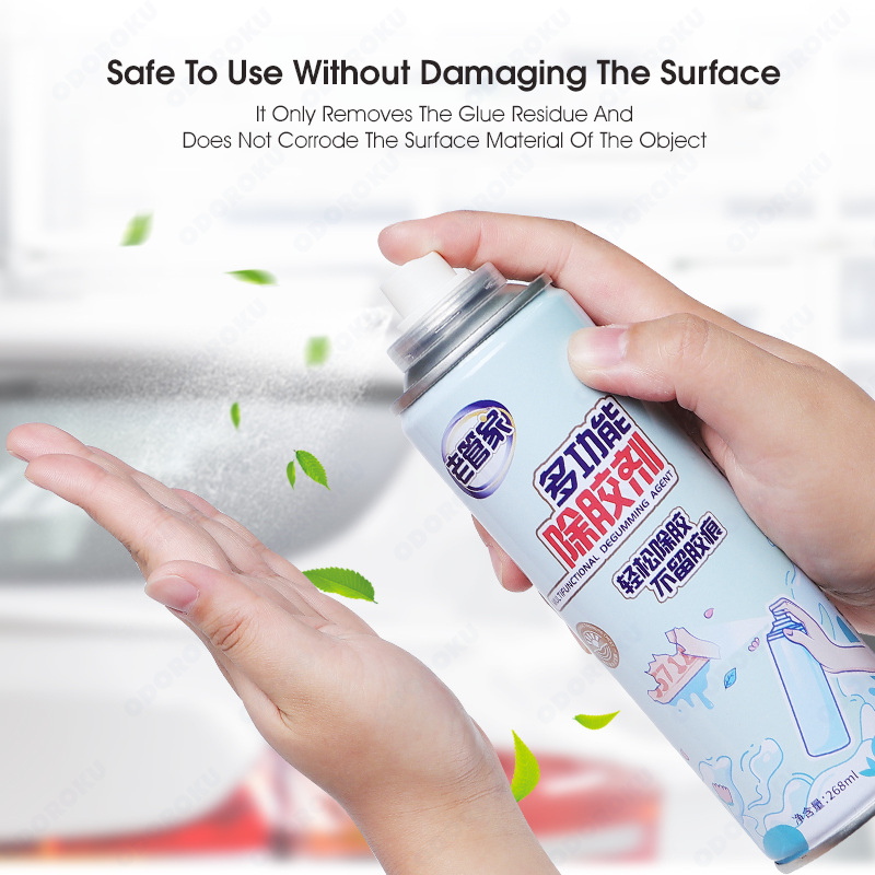 ODOROKU Glue Adhesive Remover Agent 268ml with Scraper Surface Safe Adhesive Remover Safely Removes Stickers Labels Decals Residue Tape Chewing Gum Grease Tar Crayon Glue for Tape, Glue, Sticker - ODOROKU