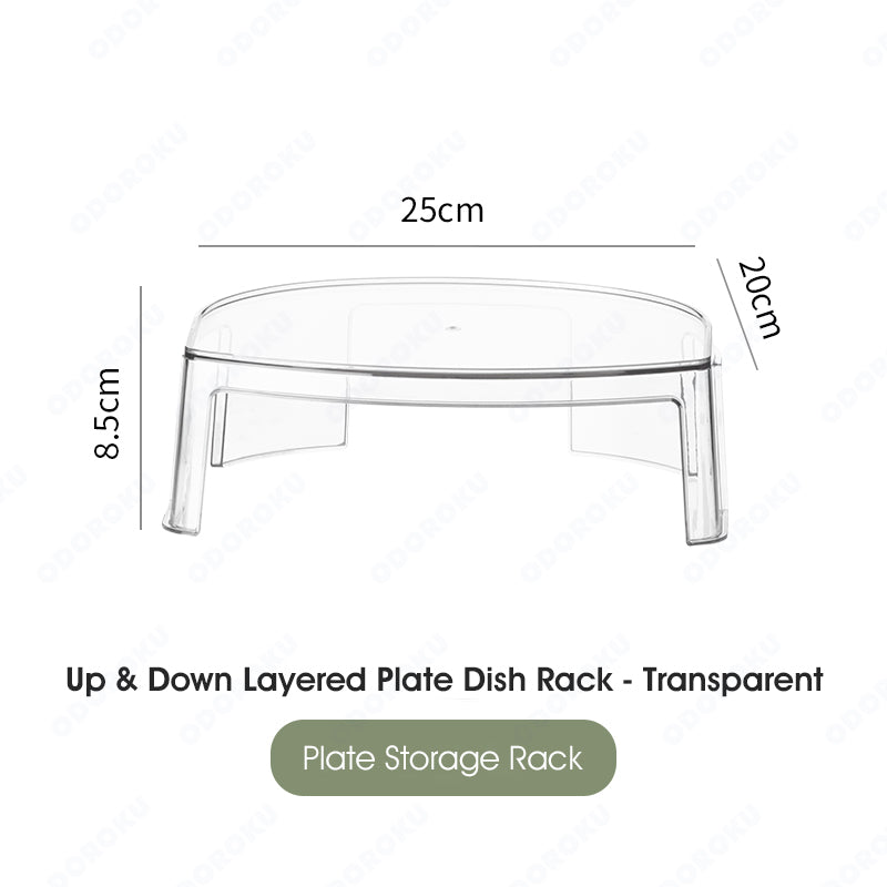 ODOROKU Dinnerware Bowl Plate Holder Plastic Dish Storage Display Stand Drying Shelf Tableware Drainer Rack Kitchen Organizer - ODOROKU