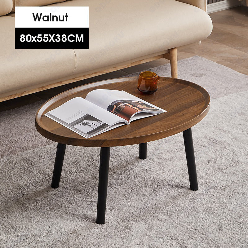 ODOROKU Round Coffee Table and Oval Table Set for Living Room Modern Coffee Table with Open Storage Marble Wood Tabletop & Sturdy Metal Legs Large Circle Coffee Table for Stylish Home - ODOROKU