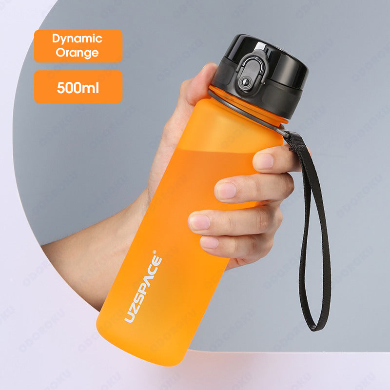 ODOROKU Neon Frosted BPA Free Water Bottle 500ml 1000ml 1 Litre USA Tritan Food Grade Material Easy One-Hand Opening Cover Leak-proof Safety Lock Nylong Strap Ideal for Outdoor Sports Exercise Cycling Tritan Water Bottle - ODOROKU