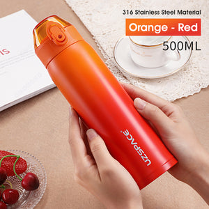 ODOROKU 316 Stainless Steel Vacuum Insulated Wide Mouth Water Bottle 500ml Leakproof Thermos Keeps Cold for 12 hours, Hot for 12 hours Double Walled Fashionable Ofiice Tumbler Flask BPA Free - ODOROKU