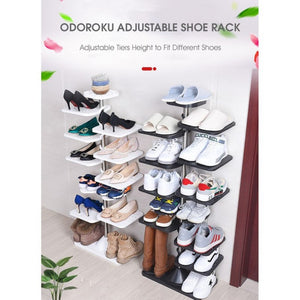 ODOROKU Adjustable Angle & Height Shoe Rack Organizer Stainless Steel Adjustable Shoe Rack Waterproof Anti Slip - ODOROKU