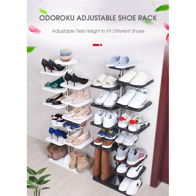 ODOROKU Adjustable Angle & Height Shoe Rack Organizer Stainless Steel Adjustable Shoe Rack Waterproof Anti Slip - ODOROKU