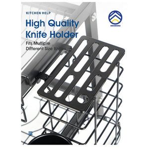 ODOROKU 2/3 Tier Dish Rack 201 Stainless Steel with Utensil Knife Holder and Cutting Board Holder with Drain Board - ODOROKU