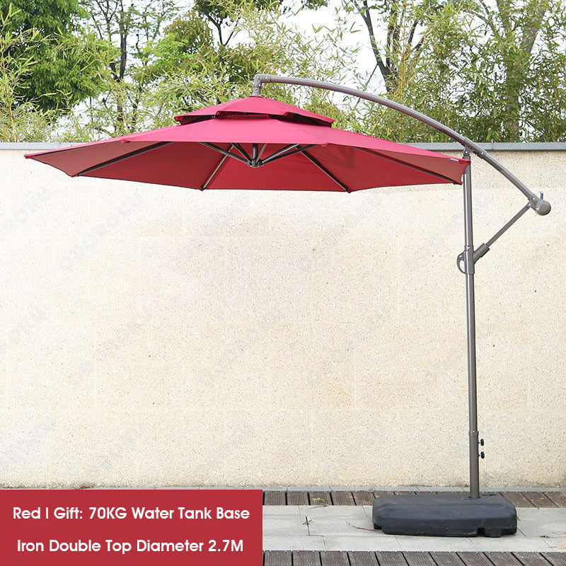 ODOROKU Patio Umbrella Parasol Cover Waterproof Outdoor with Base Round Hanging Umbrella with Double Layer Canopy Sun Shade - ODOROKU