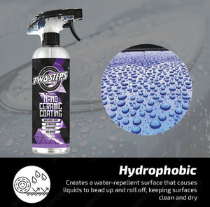 ODOROKU x Two Steps Detailing Nano Ceramic Coating 500ml / 5 Litre Eco Refill SiO2 Infused Ultra Hydrophobic Coating Polishing Paint Showroom Shine Rapid Ceramic Paint Sealant Spray - ODOROKU