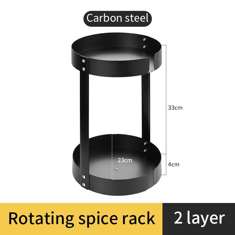 ODOROKU 360° Rotating Condiment Organizer Sauce Rack Spice Tray Organizer Seasoning Rack Shelf Fridge Organizer Kitchen Organizer Fruit Tray 360° Rotary Storage Rack 360° Rotating Tray Black - ODOROKU