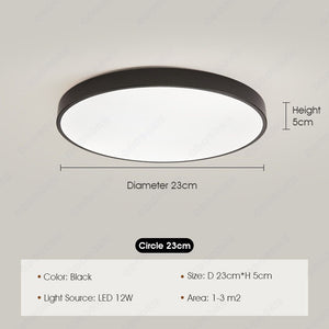 ODOROKU Circle Modern LED Ceiling Light Minimalist Flush Mount Ceiling Light Fixture Circle Lighting Lamp with Acrylic Lampshade for Bedroom Living Room Dining Room Laundry Black White - ODOROKU