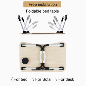 ODOROKU Laptop Bed Tray Table Portable Laptop Desk Lap Tablet with Foldable Legs & Cup Slot, Multifunctional Notebook Stand Reading Holder for Eating Breakfast, Reading Book, Watching Movie on Bed/Couch - ODOROKU