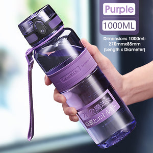 ODOROKU BPA Free Water Bottle 500ml/1000ml USA Tritan Food Grade Material Easy One-Hand Opening Cover Leak-proof - ODOROKU