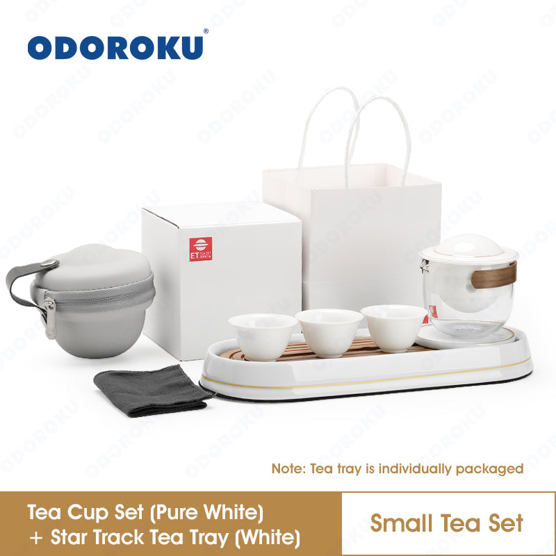 ODOROKU Handmade Travel Ceramic Chinese Tea Set with Tea Pot and Tea Cups with Portable Bag Teacup Portable Bag for Home Office Outdoor Picnic - ODOROKU