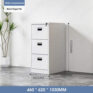 ODOROKU 2/3/4 Tiers Vertical Steel Metal File Office Cabinet Storage Drawer With Lock Office Sliding Pull Out Aesthetic Smooth Drawers Box Convenient Recessed Handle & Finger Pull High Capacity Heavy Duty Strong Load Bearing For A4 Size Files Letters - ODOROKU