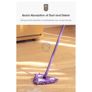 ODOROKU 55-90cm Extendable Chenille Mop Car Wash Mop Long Handle Wet & Dry Use Purple Blue Green - ODOROKU