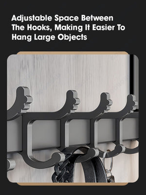 ODOROKU Aluminum & Adjustable Over The Door Hook Hanger Hanging Hooks Over the Door Towel Racks Home Bathroom Organizer Rack Clothes Coat Hat Towel Hanger New Bathroom Kitchen Accessories Holder Black Grey - ODOROKU