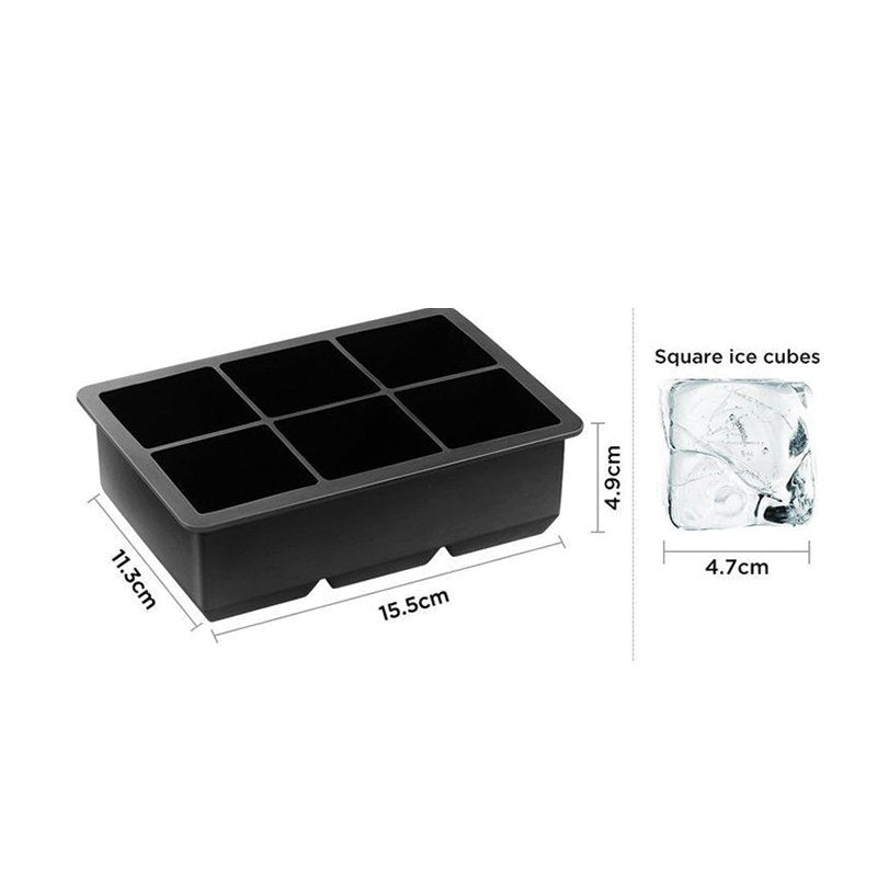 ODOROKU Ice Cube Trays Silicone Combo Set of 2, Sphere Ice Ball Maker with Lid & Large Square Molds Reusable & BPA Free - ODOROKU