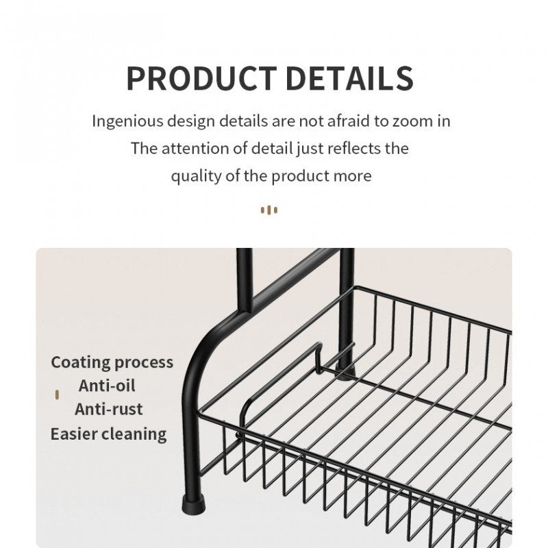 ODOROKU 2 Tier Kitchen Rack Spice Rack Organizer 2 Level Kitchen Cabinet Storage Rack Kitchen Counter Organizers - ODOROKU