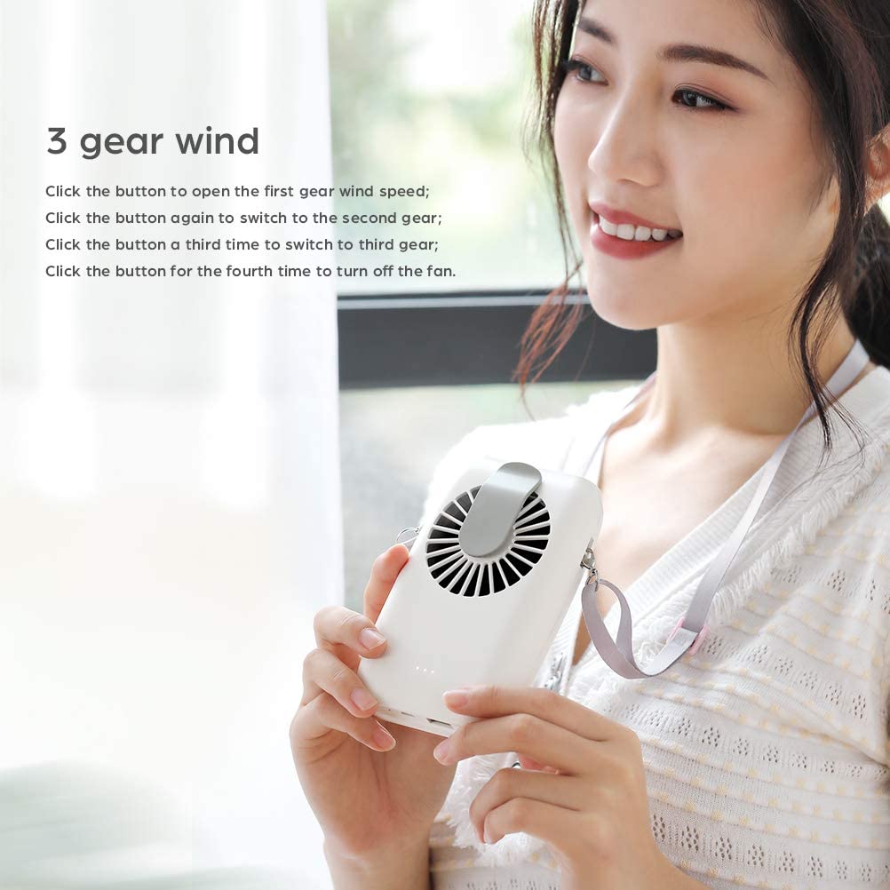 ODOROKU Mini Waist Clip on Fan Waist Cooling Fan Portable handsfree necklace and wrist fan with 15H Working Time 3 Speed - ODOROKU