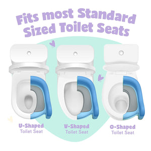 ODOROKU Baby Potty Training Toilet Seat for Boys and Girls Anti-Slip Kids Potty Training Toilet Soft Travel Potty Seat with Step Ladder Adjustable Angle and Adjustable Steps Safe for Kids Safe For Kids and Baby Pink Blue Grey Green - ODOROKU