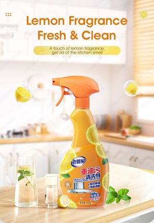 ODOROKU Heavy Duty Degreaser Kitchen Spray Cleaner 500ml and Degreaser Antibacterial All Purpose Cleaning Spray for Kitchens Countertops Ovens and Appliances Lemon Scent - ODOROKU