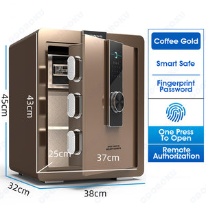 ODOROKU Luxury Electronic Digital Biometric & Password Safe with Internal Cabinet for Home Luxury Fingerprint Safe Security Safe Box Digital Home Safe with Fingerprint Access, Jewelry Safes for Home, Small Safe Anti Theft - ODOROKU