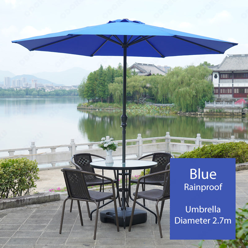 ODOROKU Patio Umbrella Parasol Cover Waterproof Outdoor with Base Round Hanging Umbrella with Double Layer Canopy Sun Shade Anti UV Easy to Use - ODOROKU