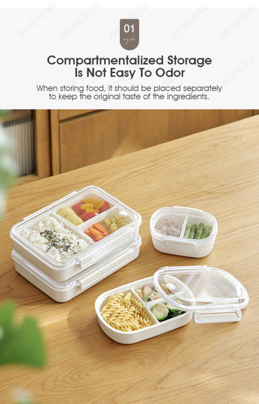 ODOROKU Lunch Box Containers With Removable Compartments Meal Prep Snack Containers BPA-Free, Dishwasher & Microwave Safe Snack Container For Kids and Adults - ODOROKU