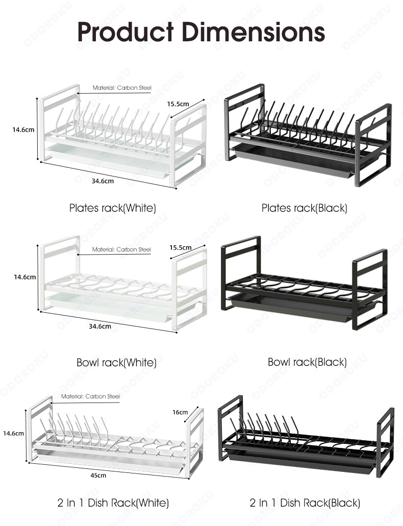 ODOROKU Mini Dish Rack Plates Holder Bowls Holder Pot Lid Holder Organizer Bowl Cup Drying Rack Stand Drainer Storage Holder Organizer Kitchen Cabinet - ODOROKU