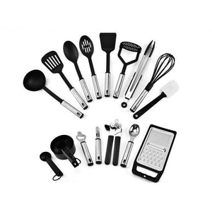 ODOROKU 24 Nylon and Stainless Steel Kitchen Utensil Set Non-Stick and Heat Resistant Cooking Utensils Set Kitchen Tools - ODOROKU