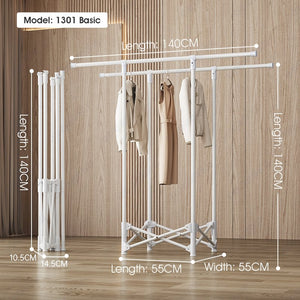 ODOROKU Foldable & Free Standing White Clothes Clothes Laundry Rack Collapsible Clothes Rack Laundry RackS Foldable Portable Space Saving Clothes Drying Rack High Capacity - ODOROKU